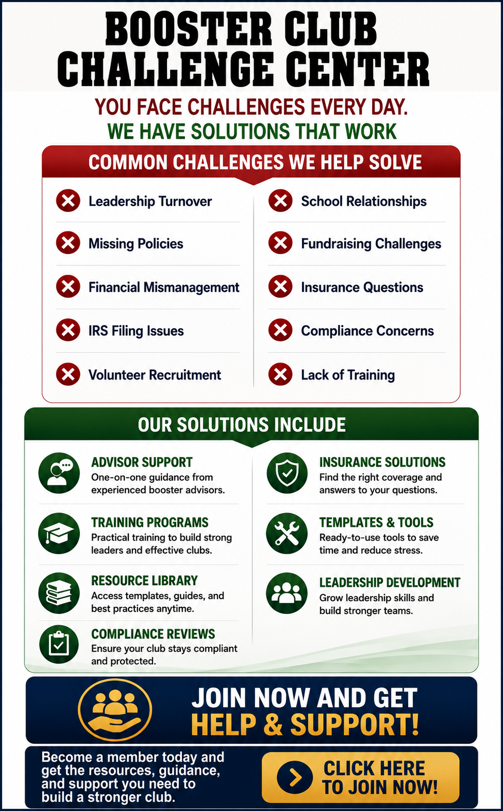 Booster Club Challenges Center