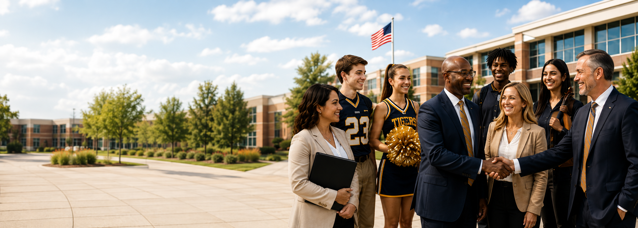 School administrators and student leaders